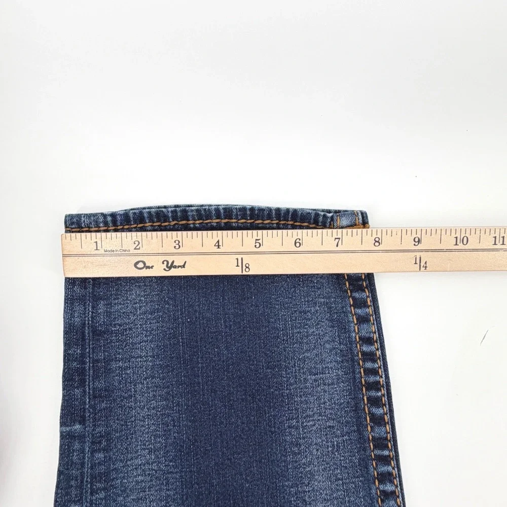 True Religion Skinny Flap Jeans Mens 40 Blue Dark Wash Excellent Horseshoe Flap